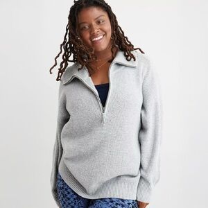 Aerie Quarter Zip Knit Sweater